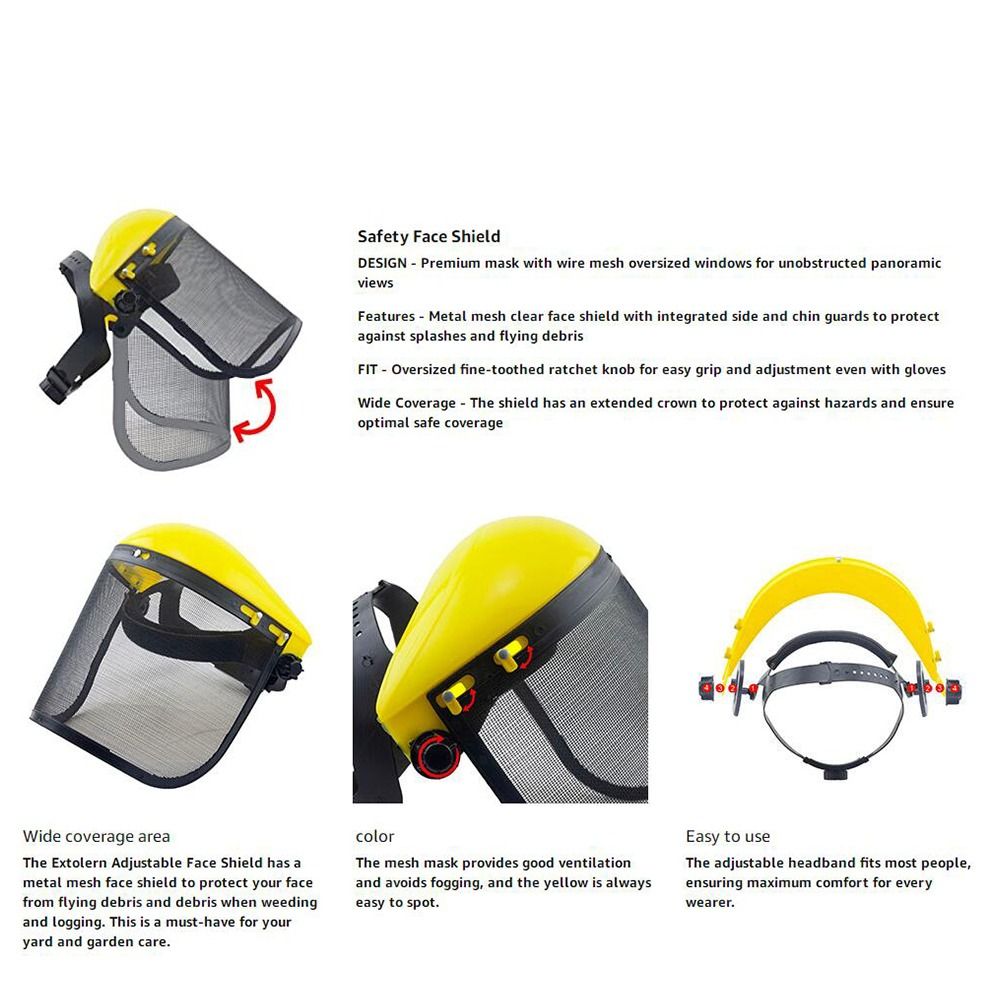 Garden Grass Trimmer Safety Helmet Hat With Full Face Mesh Visor For Cutter UK | UK