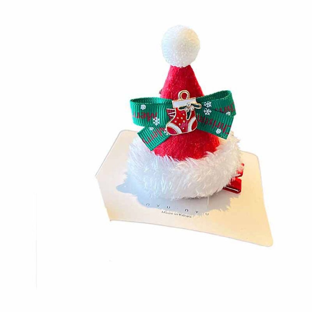 Gorra de Navidad con copo de nieve para niños, sombrero de Navidad, horquilla, disfraz de Navidad, accesorios coreanos para el cabello, Clip para el cabello para niños