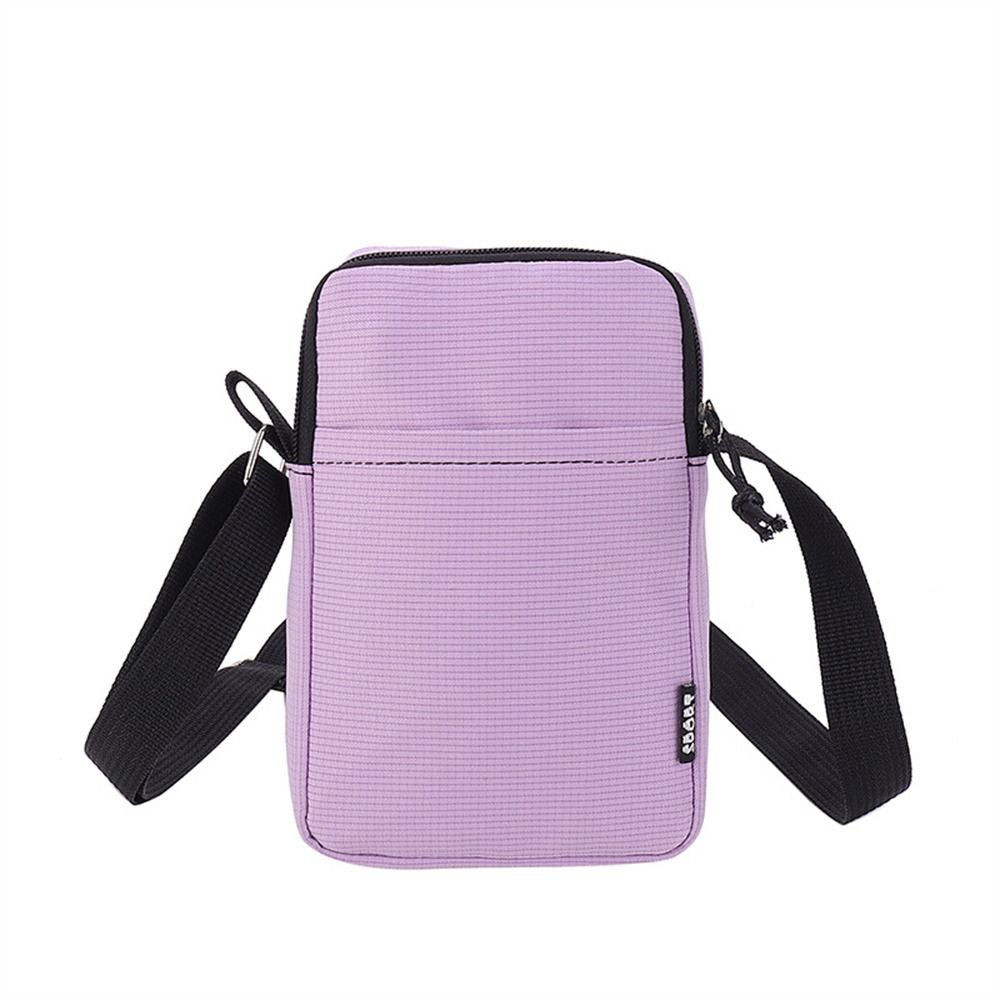 Bolsa de lona para teléfono móvil, bolso de hombro para deporte al aire libre, monedero para teléfono celular de Color puro, bolso cruzado Simple para almacenamiento de teléfono